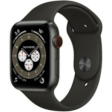Restored Apple Watch Series 6 44mm GPS   Cellular Space Black Titanium with Black Sports Band Like New