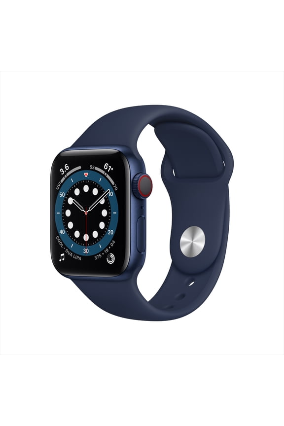 Restored Apple, Watch Series 6, GPS, iOS, Aluminum Case with Sport Band, Blue, Deep Navy/40mm, 1, 1, 1