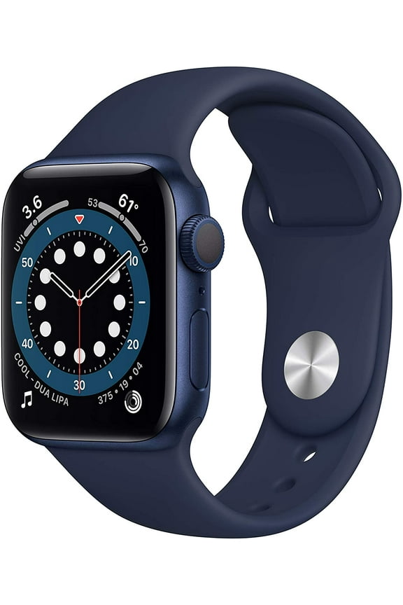 Restored Apple Watch Series 6 (GPS, 40mm) Blue Case + Navy Sport Band (Refurbished)