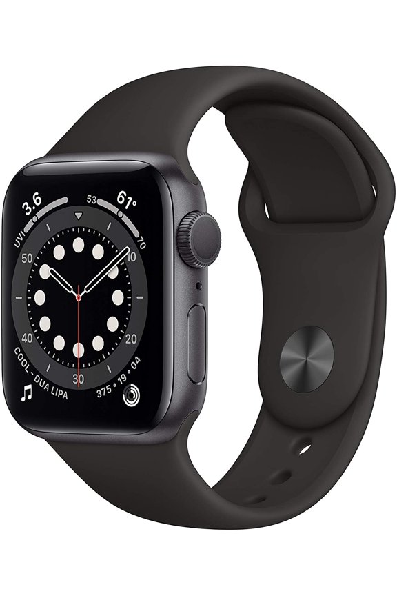 Restored Apple Watch Series 6 (GPS, 40mm) Space Gray Case + Black Sport Band (Refurbished)