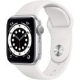 thumbnail image 1 of Restored Apple Watch Series 6 (GPS+Cellular, 40mm) - Silver - Aluminum Case - White Sport Band (Refurbished), 1 of 4