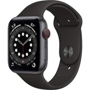 Restored Apple Watch Series 6 GPS + Cellular, 40mm - Space Gray Aluminum Case with Black Sport Band, 18 Hour Battery Life, 1 Count