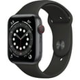 thumbnail image 1 of Restored Apple Watch Series 6 GPS + Cellular, 44mm Space Gray Aluminum Case with Black Sport Band and, Regular (Refurbished), 1 of 4
