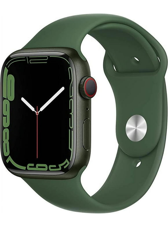 Restored Apple Watch Series 7 41MM Green - Aluminum Case - GPS + Cellular - Clover Sport Band MKH93LL/A (Refurbished)