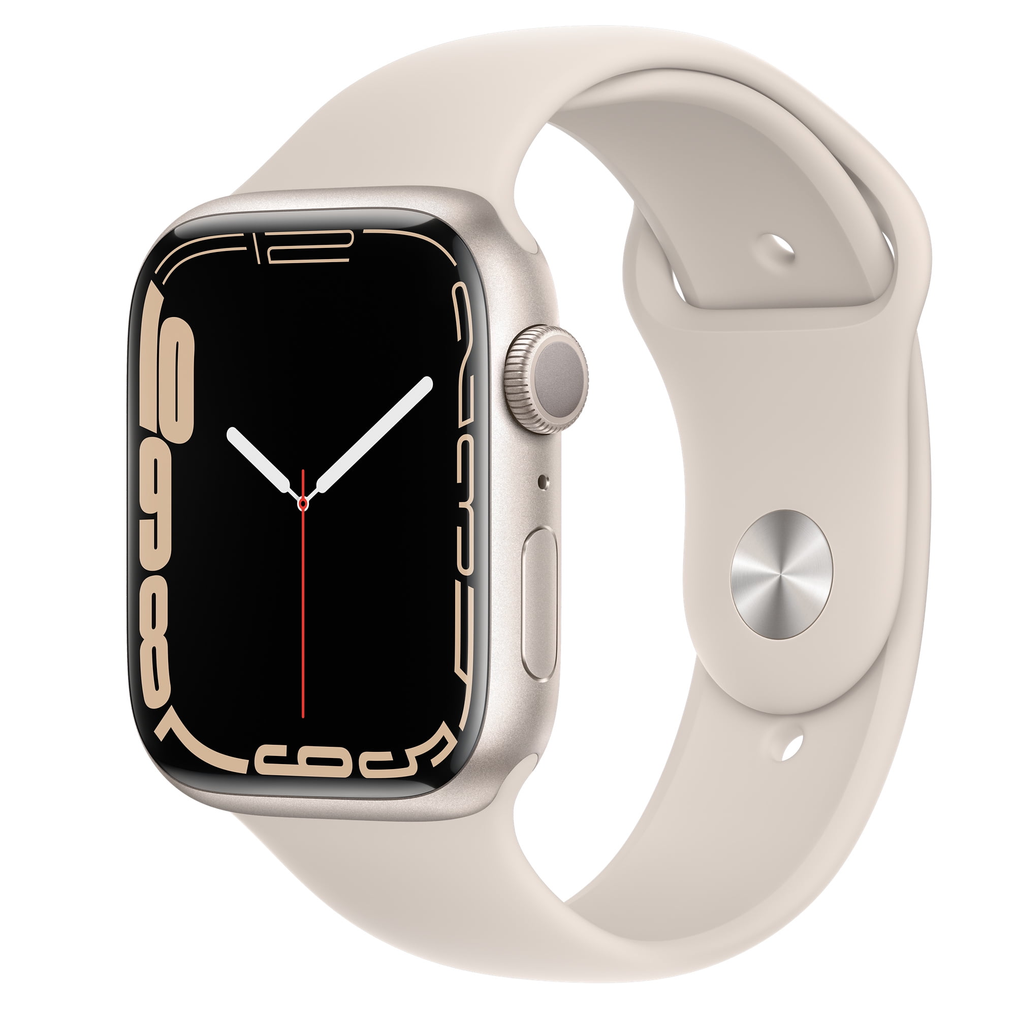 Restored Apple Watch Series 7 (Aluminum, GPS, 45 mm) Silver Case with White Sport Band (Refurbished)