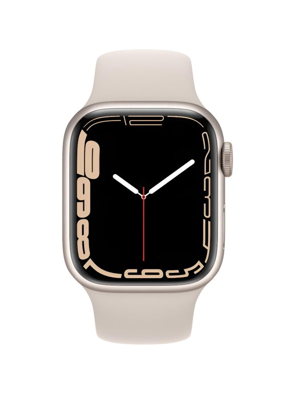 Restored Apple Watch Series 7 (GPS, 41mm) Starlight Aluminum Case with Starlight Sport Band