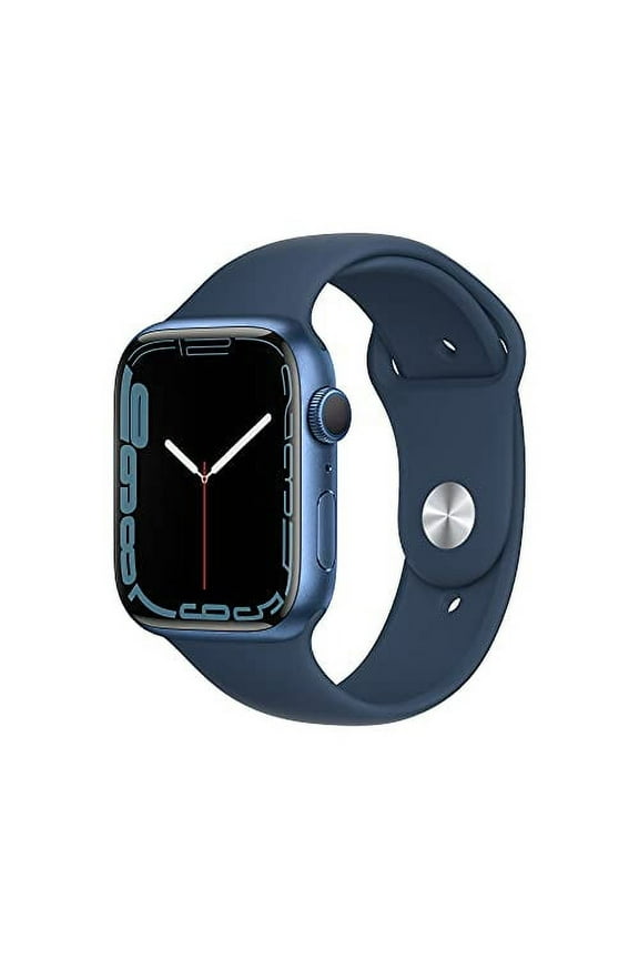 Restored Apple Watch Series 7 GPS, 45mm Blue Aluminum Case with Abyss Blue Sport Band - Regular (Refurbished)