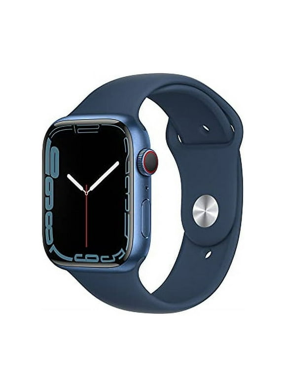 Restored Apple Watch Series 7 GPS + Cellular, 45mm Blue Aluminum Case with Abyss Blue Sport Band - Regular (Refurbished)
