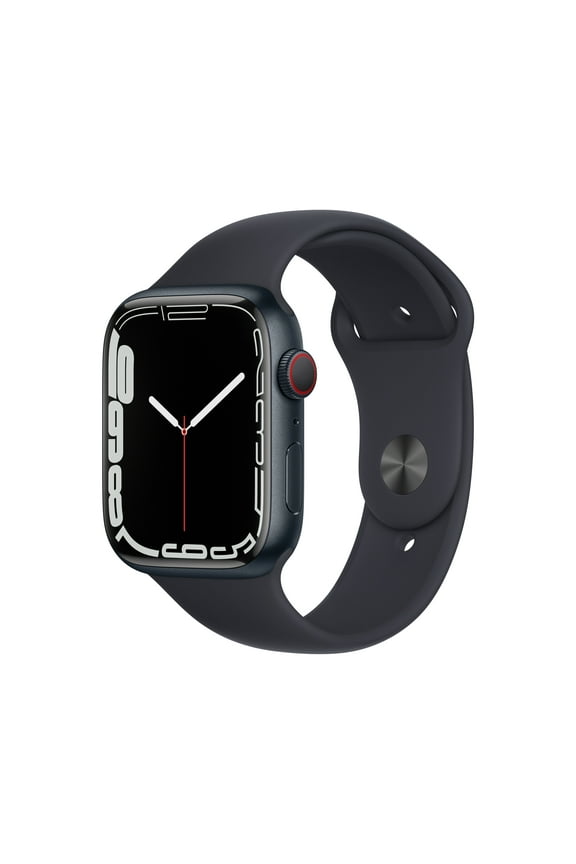 Restored Apple Watch Series 7 GPS + Cellular, 45mm Midnight Aluminum Case with Midnight Sport Band - Regular (Refurbished)