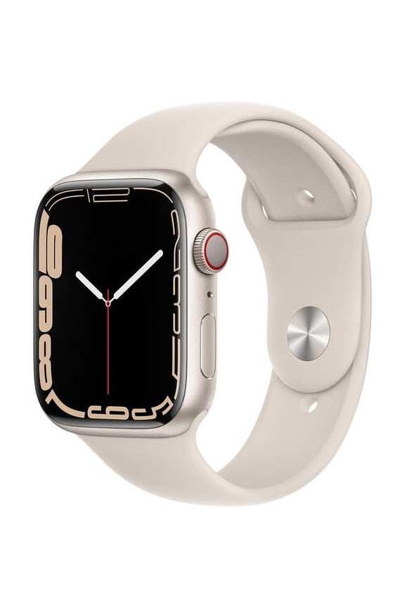 Restored Apple Watch Series 7 (GPS+Cellular, 45mm) - Aluminum Case - Starlight Sport Band (Refurbished)