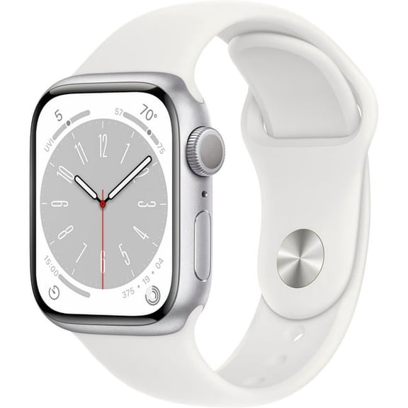 Pre-Owned Apple Watch Series 8 41MM Aluminum Case White Band GPS Only Good - Silver (Good)