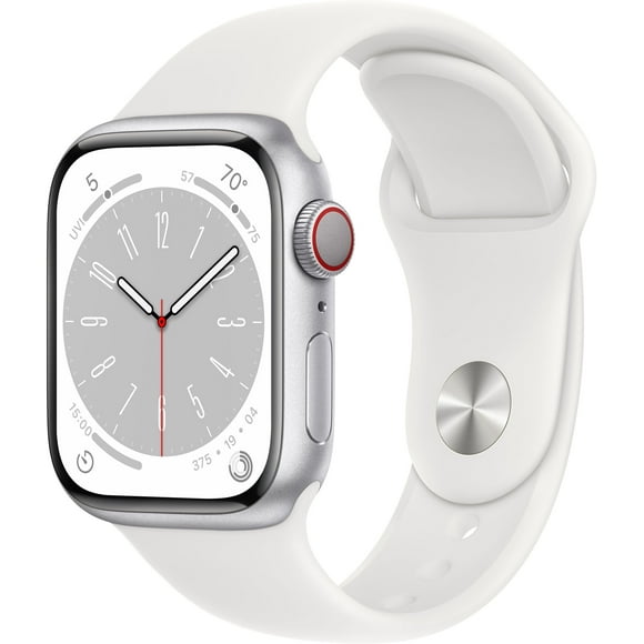 Restored Apple Watch Series 8 (GPS+Cellular, 41mm) - Silver Aluminum Case - White Sport Band (Refurbished)