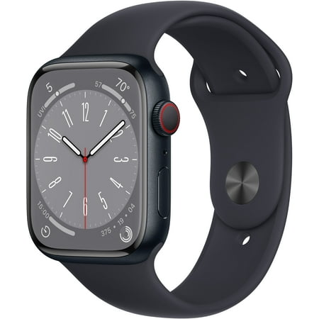 Restored Apple Watch Series 8 45MM (GPS + Cellular) Midnight Aluminum Case with Midnight Sport Band (Refurbished)