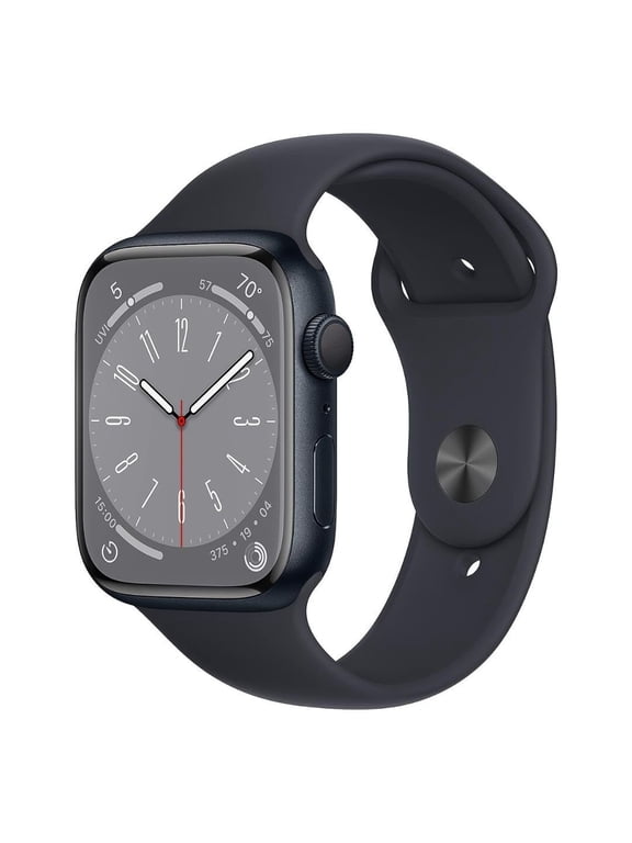 Restored Apple Watch Series 8 45mm Smartwatch with Built-In GPS, 32GB Memory, Midnight Aluminum Case with Midnight Sport Band