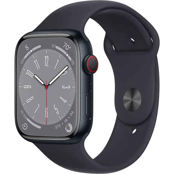Restored Apple Watch Series 8 A2774 Aluminum GPS + Cellular Smart Watch, Midnight/45mm