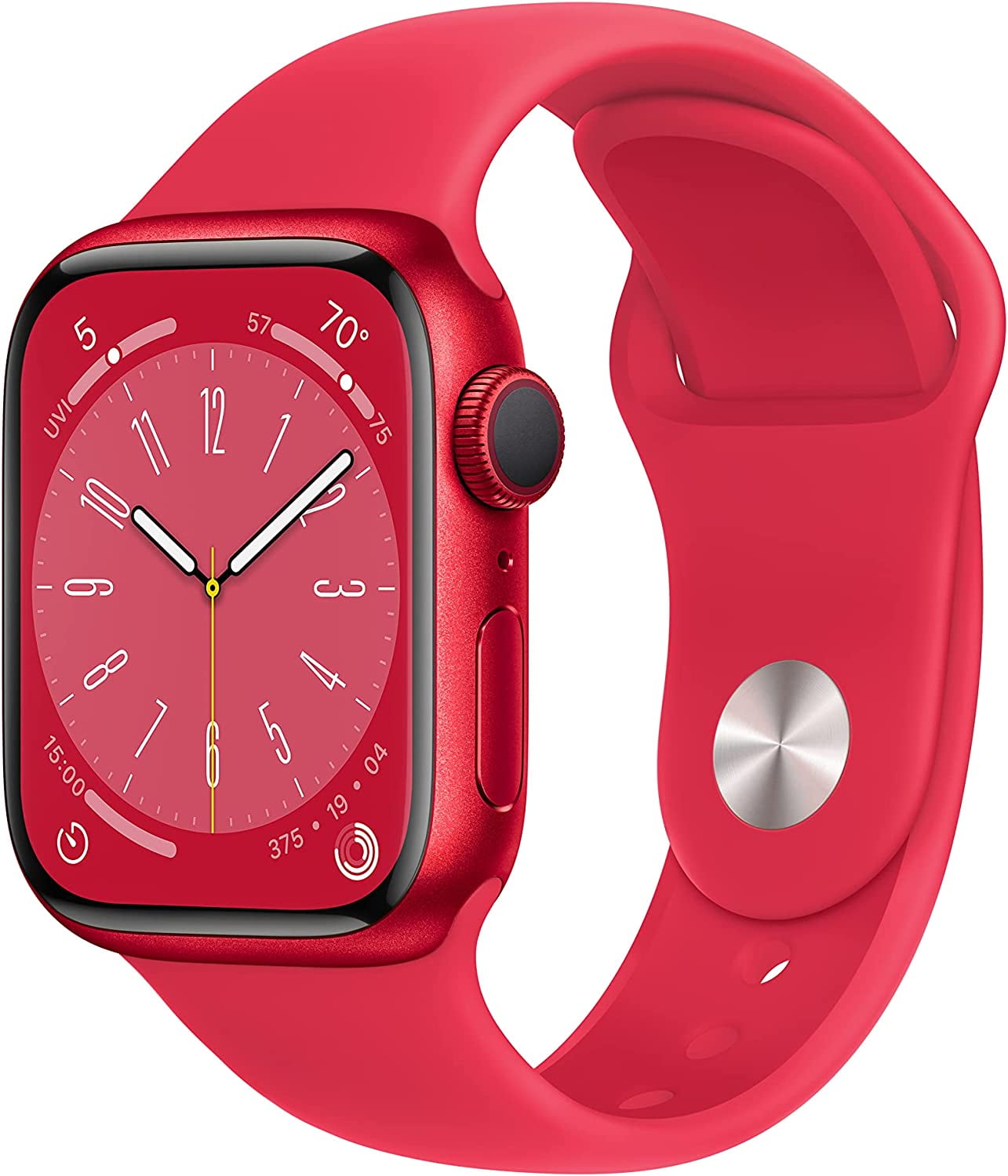 41mm Red Aluminum Smart Watch with Fluoroelastomer Strap