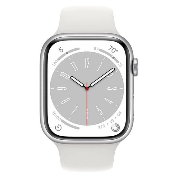 Restored Apple Watch Series 8 (GPS, 41mm) - Silver Aluminum Case - White Sport Band (Refurbished)
