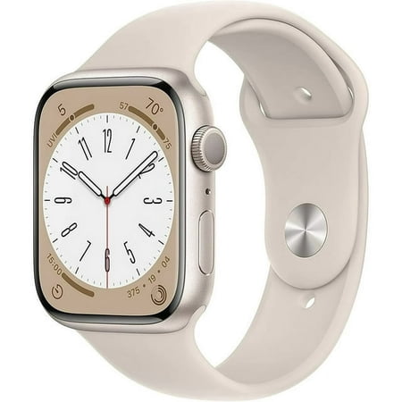 Restored Apple Watch Series 8 GPS 41mm Starlight Aluminum Case with Starlight Sport Band - M/L (Refurbished)