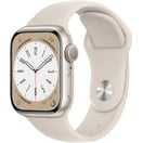 Apple Watch Series 8 (GPS) 41mm Silver Aluminum Case with White Sport Band, (Refurbished)