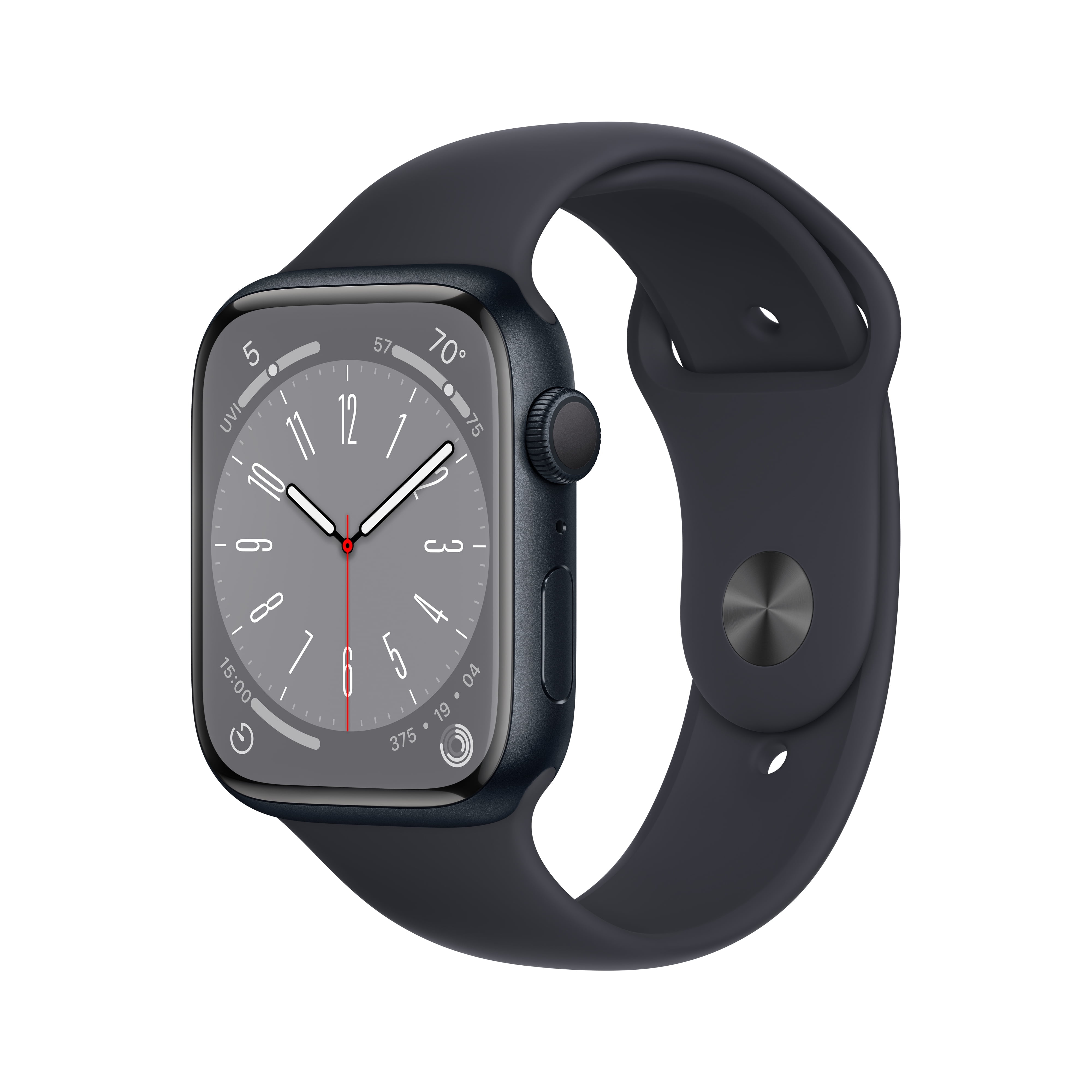 Restored Apple Watch Series 8 - GPS 45mm - Midnight Alum Case w Midnight Sport Band - S/M (Refurbised) (Refurbished)