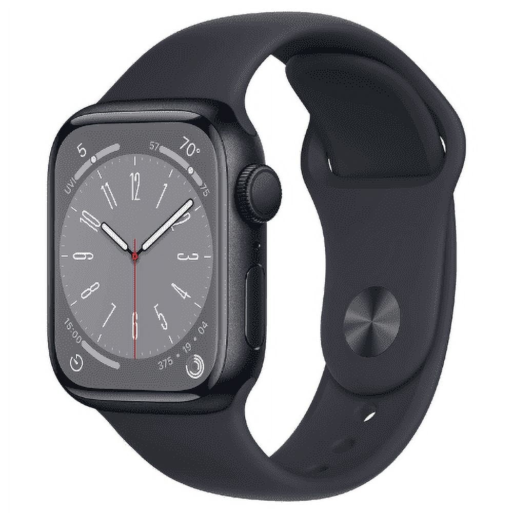 Restored Apple Watch Series 8 [GPS, 45mm] Midnight Aluminum Case with Midnight Sport Band (Refurbished)