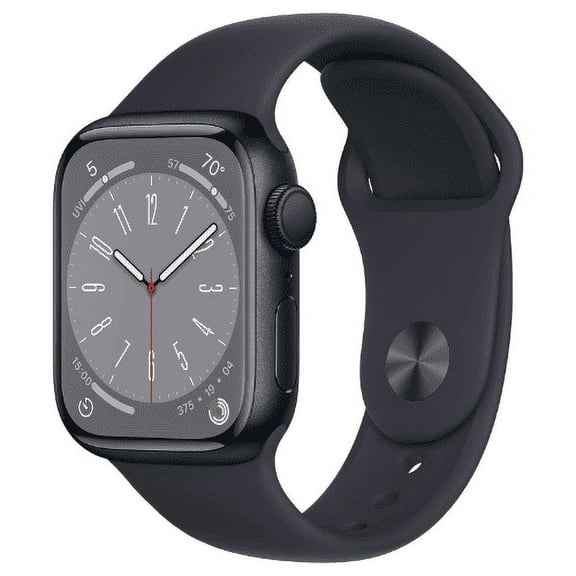 Restored Apple Watch Gen 8 Series 8 (GPS) 45mm Midnight Aluminum Case with Midnight Sport Ban (Refurbished)