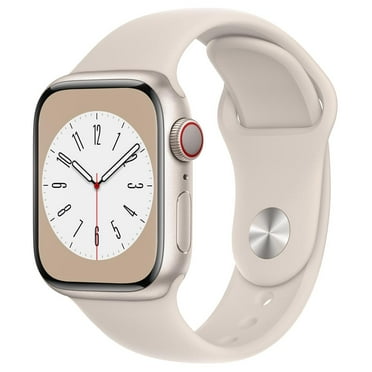Restored Apple Watch Series 8 (GPS   Cellular) 41mm Aluminum Case with Starlight Sport Band - S/M - Starlight Good