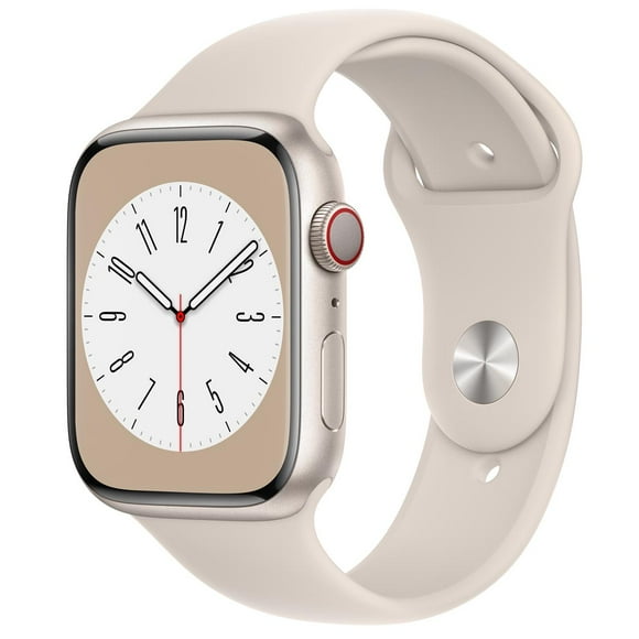 Restored Apple Series 8 GPS Cellular 45mm Starlight Aluminum Case with Starlight Sport Band (Refurbished)