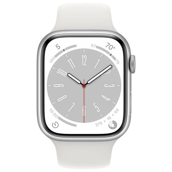Restored Apple Watch Series 8 (GPS + Cellular, 45mm) - Silver Aluminum Case - White Sport Band (Refurbished)