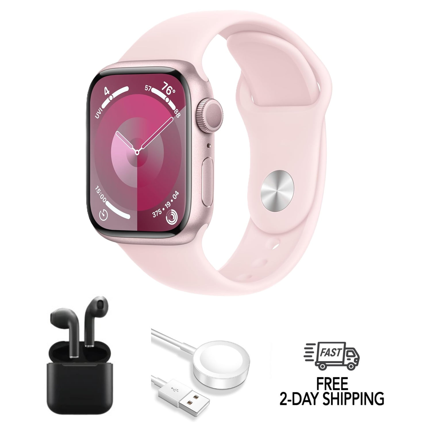 Apple, A2980, Watch Series 9 Aluminum A2980 (GPS Only) Pink Smart Watch/45mm 1