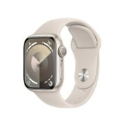 Restored Apple Watch Series 9 With Blood Oxygen. GPS 41mm Starlight Aluminum Case with Starlight Sport Band - S/M.
