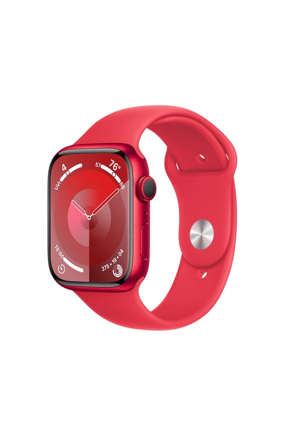 Restored Apple Watch Series 9 (GPS, 45mm) - Aluminum Case - Red Sport Band (Refurbished)