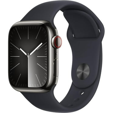 Restored Apple Watch Series 9 GPS   Cellular, 45mm Graphite Stainless Steel Case Midnight Sport Band Like New