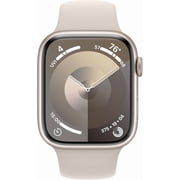 Restored Apple Watch Series 9 With Blood Oxygen. GPS 41mm Starlight Aluminum Case with Starlight Sport Band - M/L.