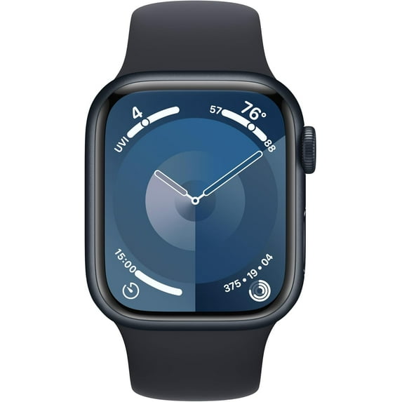 Restored Apple Watch Series 9 With Blood Oxygen. GPS + Cellular 45mm Midnight Aluminum Case with Midnight Sport Loop.