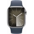 thumbnail image 1 of Restored Apple Watch Series 9 With Blood Oxygen. GPS + Cellular 45mm Silver Stainless Steel Case with Silver Milanese Loop., 1 of 1