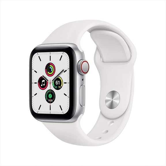 Restored Apple Watch Series SE 40MM Silver Aluminum Case GPS   Cellular White Sport Band (Refurbished)