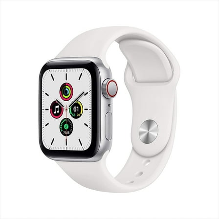 Restored Apple Watch Series SE 40MM Silver Aluminum Case GPS   Cellular White Sport Band (Refurbished)