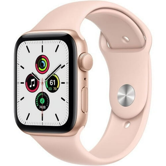 Restored Apple Watch Series SE 44MM Rose Gold Aluminum Case Pink Sand Sport Band (Refurbished)