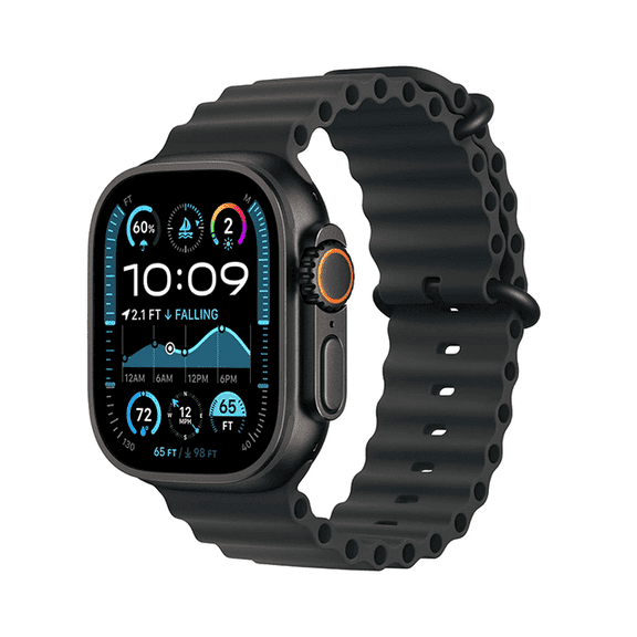 Restored Premium Apple Watch Ultra 2 GPS + Cellular 49mm Black Titanium Case with Black Ocean Band M/L, 64GB (Refurbished)