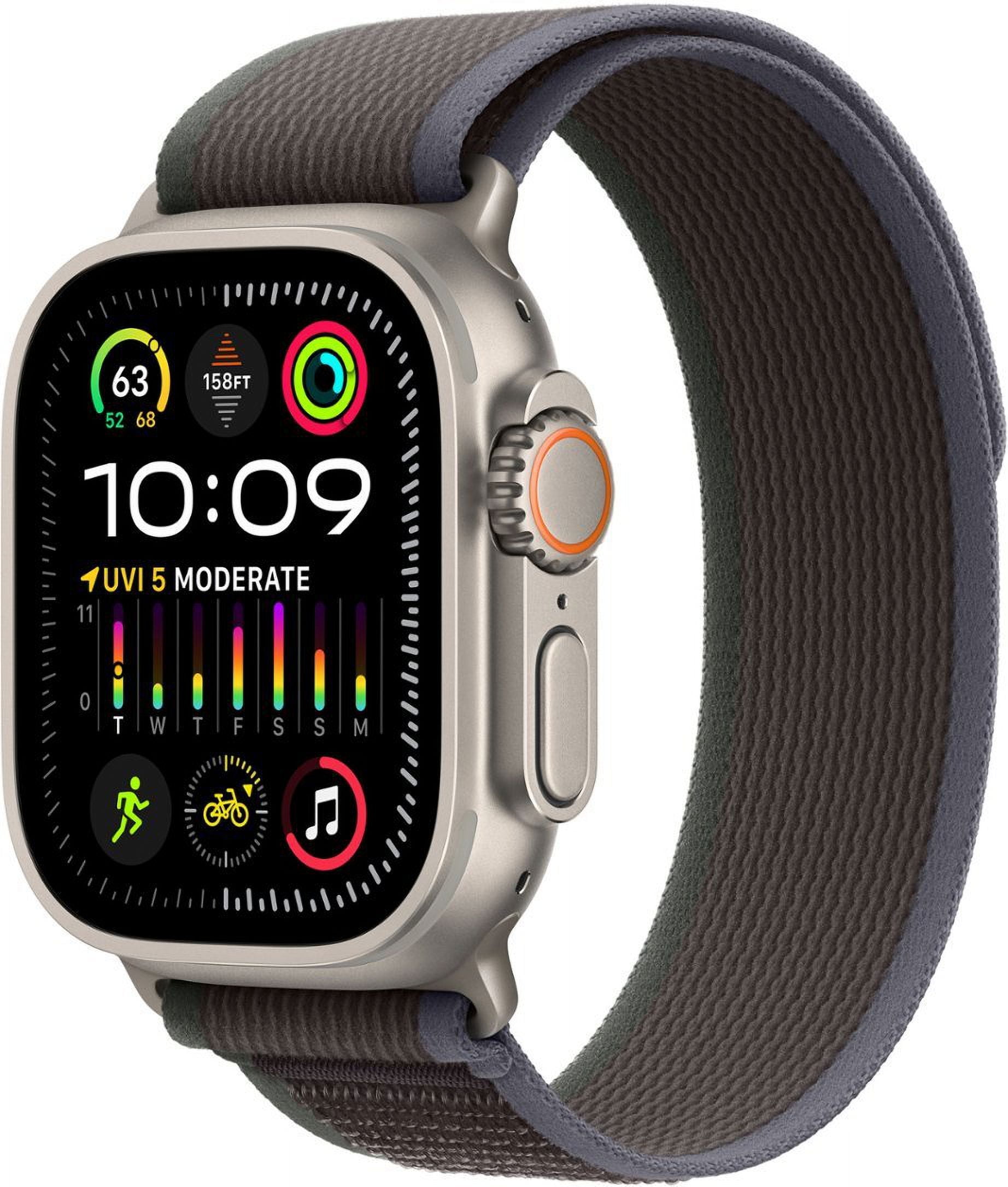 Restored Apple Watch Ultra 2 - GPS + Cellular - 49mm Titanium Case with Blue/Black Trail loop M/L (Refurbished)