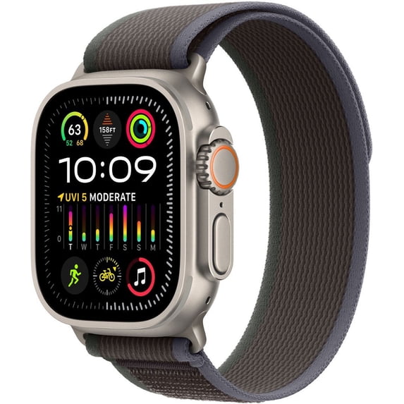 Restored Apple Watch Ultra 2 - GPS + Cellular - 49mm Titanium Case with Blue/Black Trail loop M/L (Refurbished)
