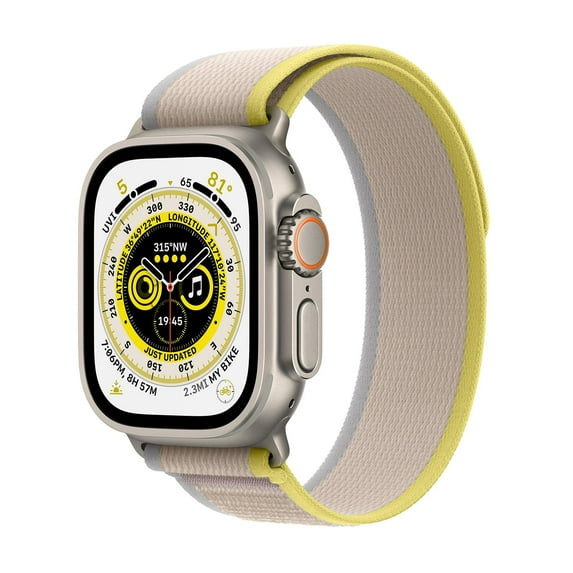Restored Apple Watch Ultra 2 - GPS + Cellular - 49mm Titanium Case with Yellow/Beige Trail loop M/L (Refurbished)