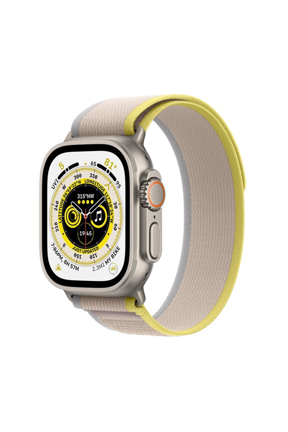 Restored Apple Watch Ultra 2 - GPS + Cellular - 49mm Titanium Case with Yellow/Beige Trail loop M/L (Refurbished)