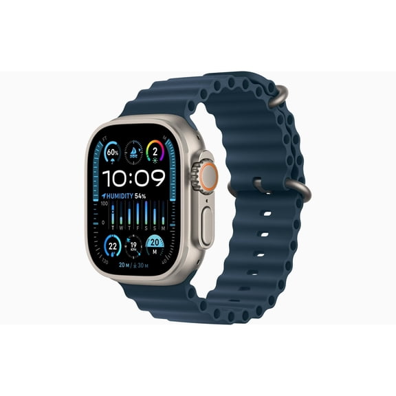 Apple Watch Ultra 2nd Gen (GPS) + Cellular 49mm Blue Titanium Case with Blue Sport Band, (Refurbished)