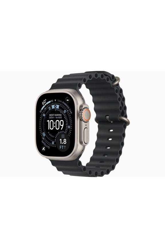 Restored Apple Watch Ultra 3 - GPS + Cellular - 49mm Natural Titanium Case with Black Ocean Band