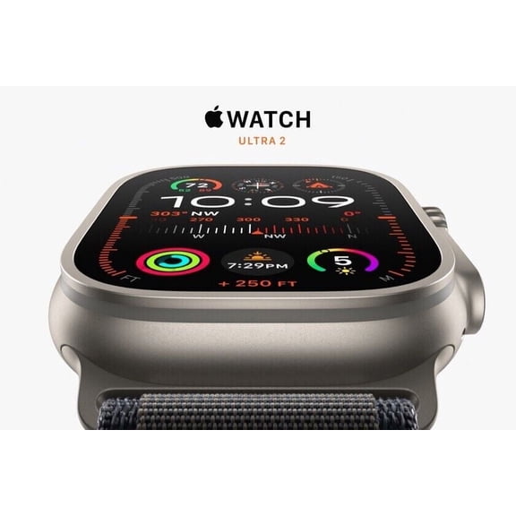 Pre-Owned Apple Watch Ultra G2 (GPS + Cellular 49mm) Smart Watch w/Rugged Titanium Case & Ocean Band - Midnight