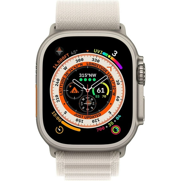 Restored Apple Watch Ultra [GPS + Cellular 49mm] Titanium Case with Starlight Alpine Loop (Refurbished)