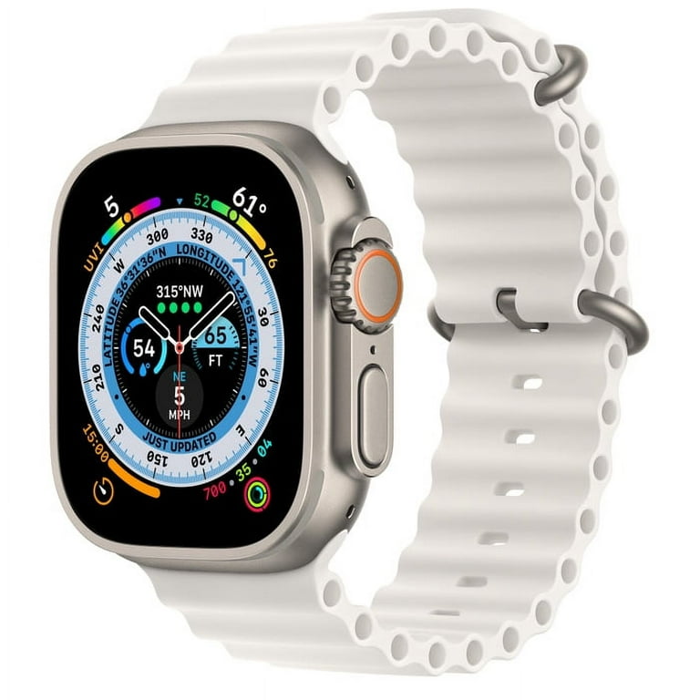 Restored Apple Watch Ultra (GPS + Cellular) 49mm Titanium Case with White  Ocean Band (Refurbished)