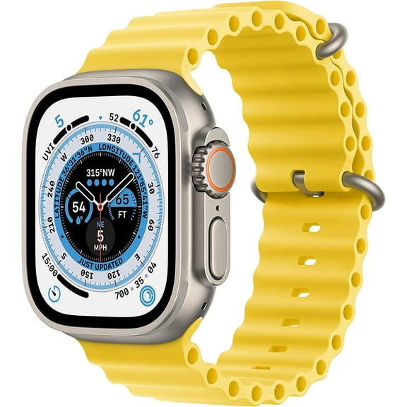 Restored Apple Watch Ultra [GPS + Cellular 49mm] Titanium Case with Yellow Ocean Band (Refurbished)